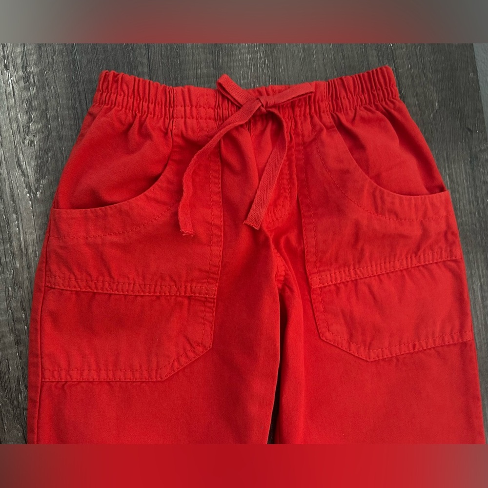 Kids Red Drawstring Utility Pants - Picture 3 of 7
